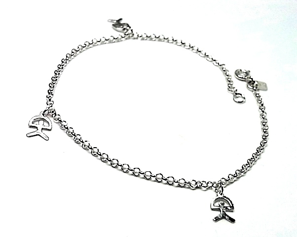 Pulsera tobillera con Indalos de Plata de ley